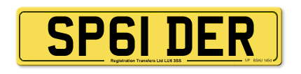 Audi R8 SPYDER PRIVATE NUMBER PLATE - SP61DER - SPIDER for quick sale