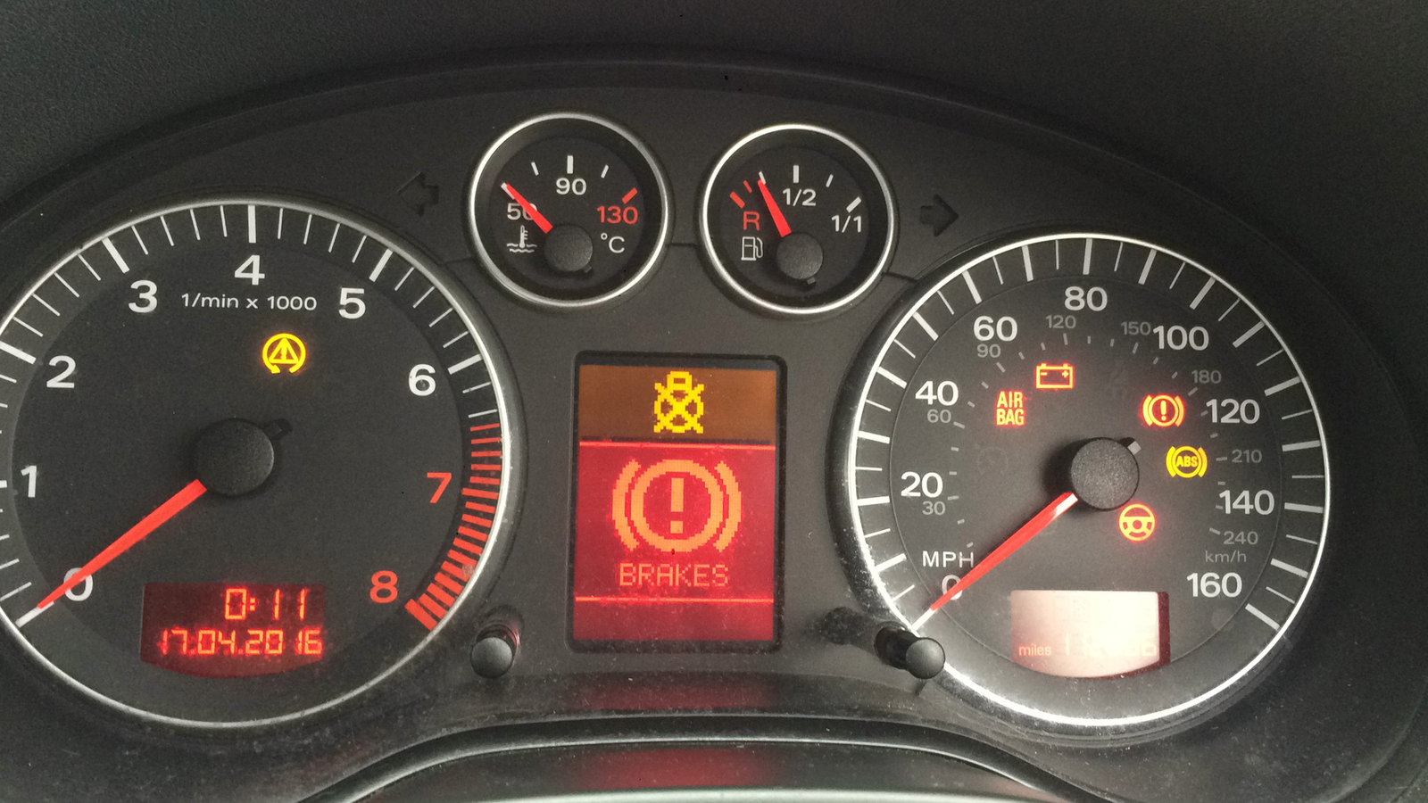 Audi A3 2003 flashes brake on dash and wont turn over