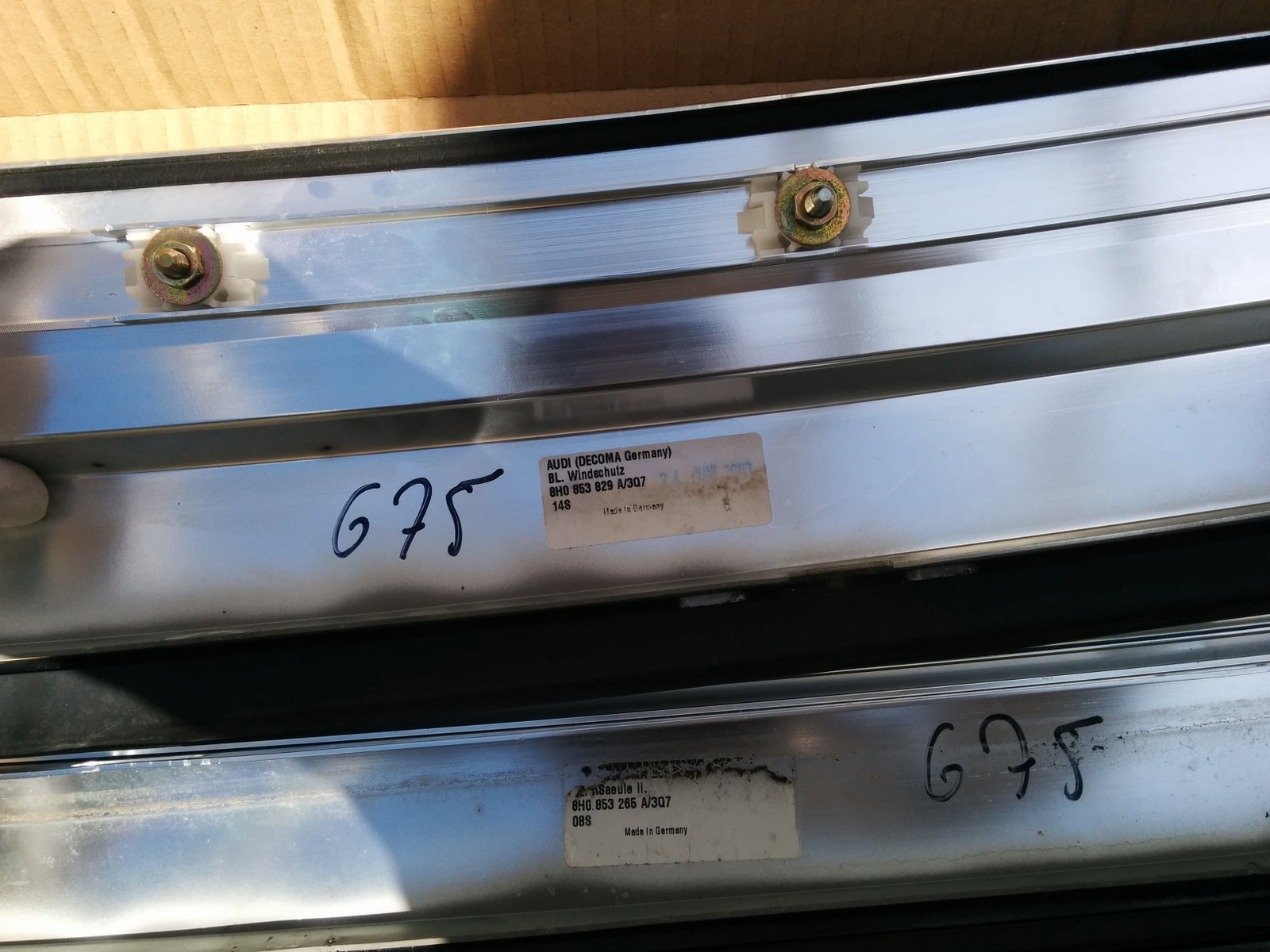 Audi B6 Cabriolet Convertible Chrome Windscreen Trim