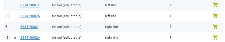 Audi 80 Steering Components (LHD/RHD?)