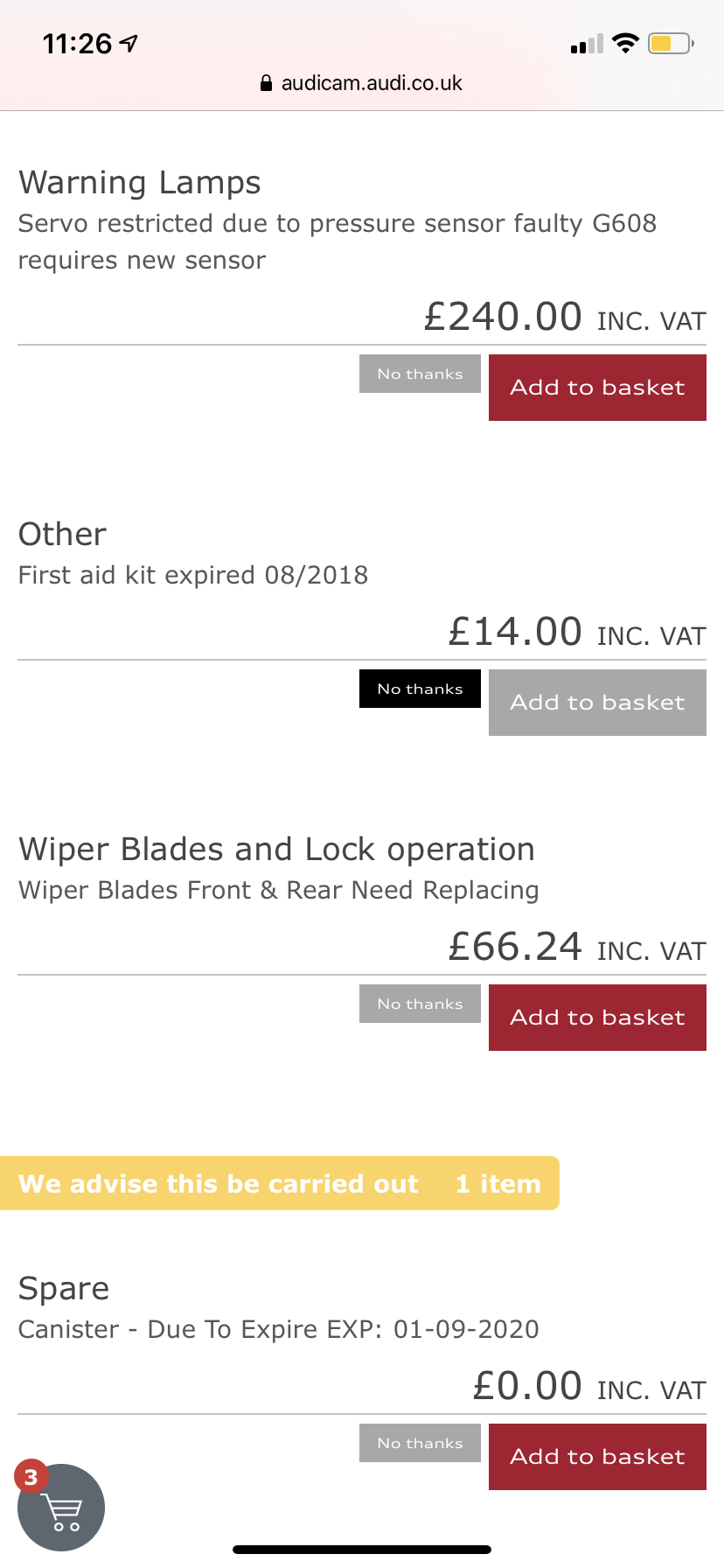 Brake servo restricted