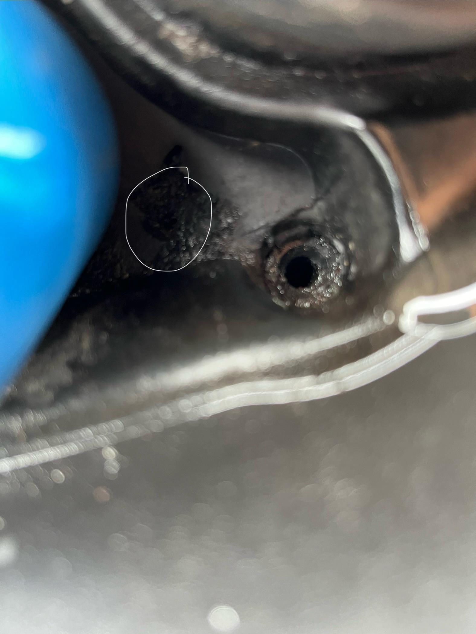 Help needed please - hole in the fuel tank area