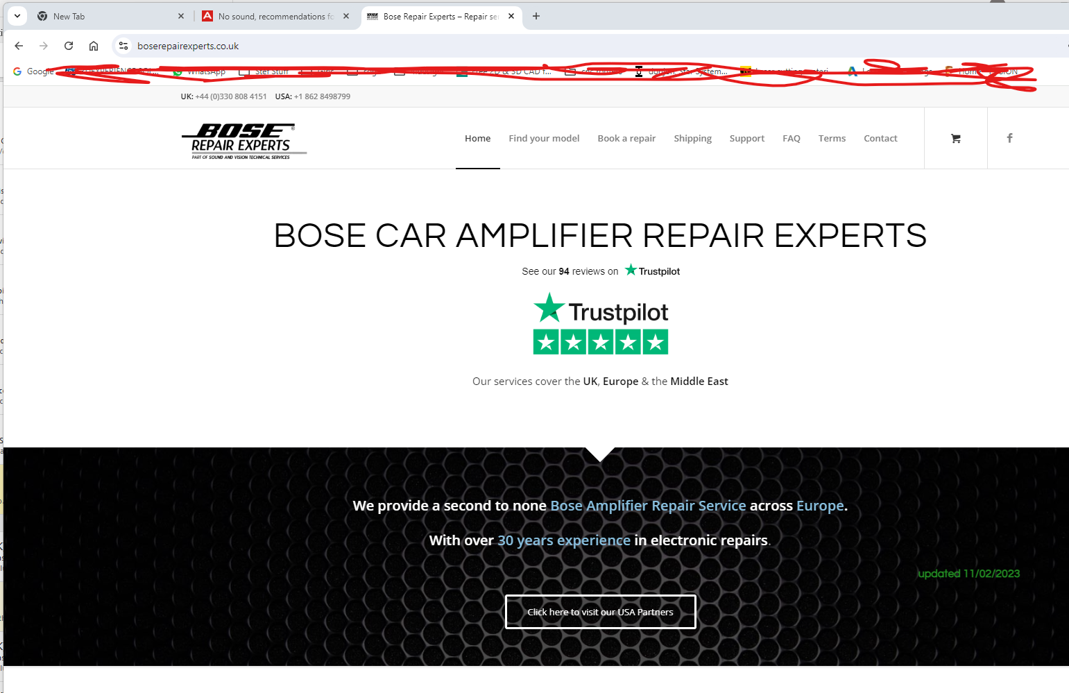 No sound, recommendations for a repair service.